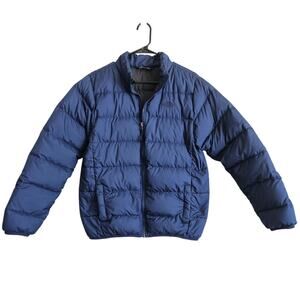North Face Puffer Jacket Kids XL Womens S/M Navy 550 Down Coat Warm Outdoor Gorp
